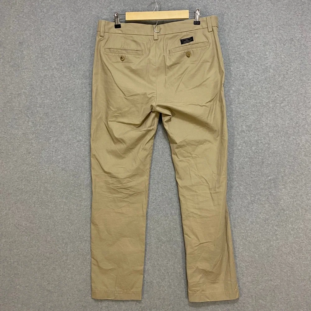 BANANA REPUBLIC Mens 32x32 Emerson Chino Pants Khaki 100% Cotton Straight Casual